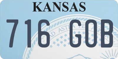 KS license plate 716GOB