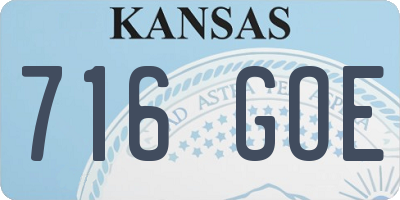 KS license plate 716GOE