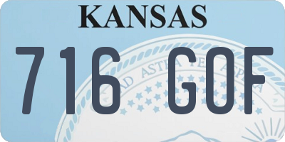 KS license plate 716GOF