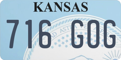 KS license plate 716GOG