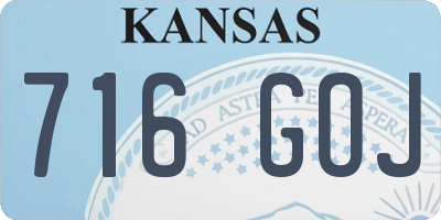KS license plate 716GOJ
