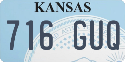 KS license plate 716GUQ