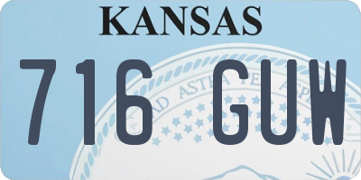 KS license plate 716GUW