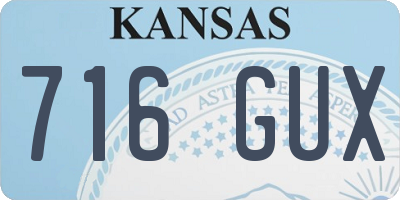 KS license plate 716GUX