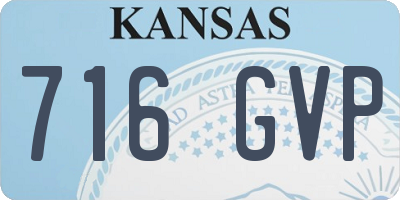 KS license plate 716GVP
