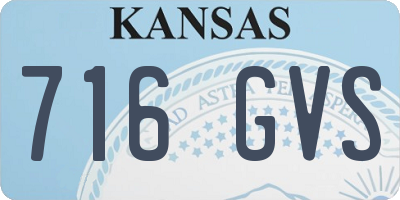 KS license plate 716GVS