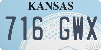 KS license plate 716GWX