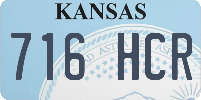 KS license plate 716HCR
