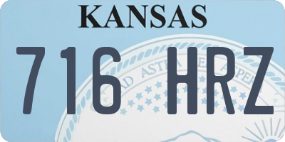 KS license plate 716HRZ