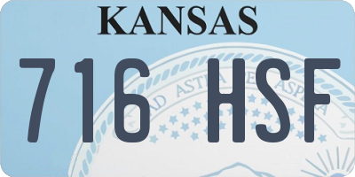 KS license plate 716HSF