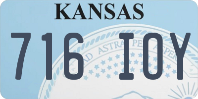 KS license plate 716IOY