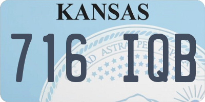 KS license plate 716IQB