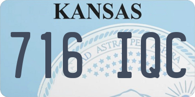KS license plate 716IQC