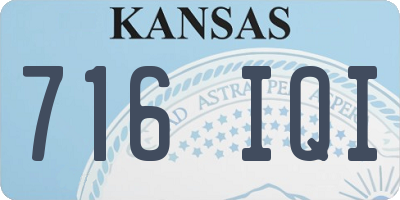 KS license plate 716IQI