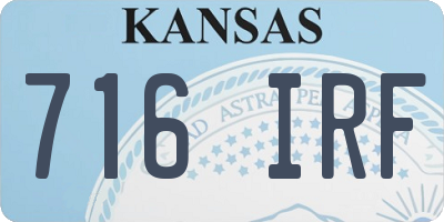 KS license plate 716IRF