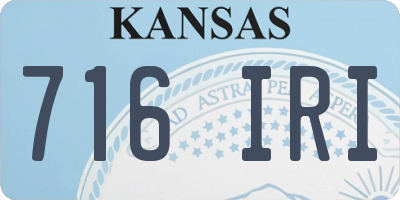 KS license plate 716IRI