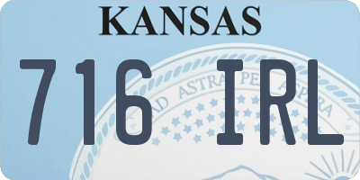 KS license plate 716IRL