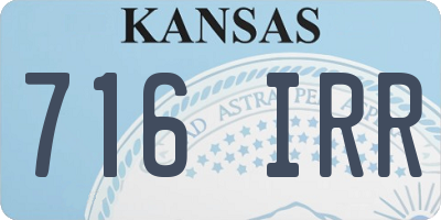 KS license plate 716IRR
