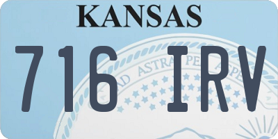 KS license plate 716IRV