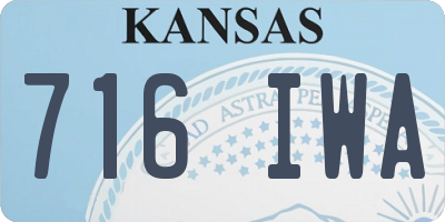 KS license plate 716IWA