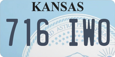 KS license plate 716IWO