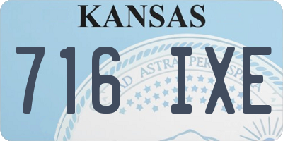 KS license plate 716IXE