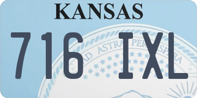 KS license plate 716IXL