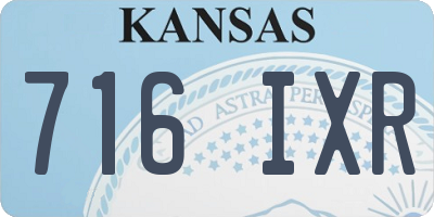 KS license plate 716IXR