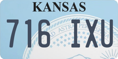 KS license plate 716IXU