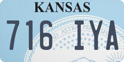 KS license plate 716IYA