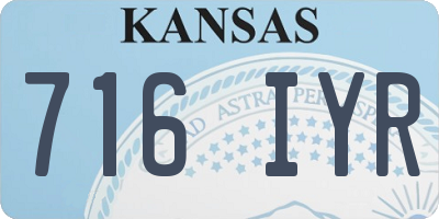 KS license plate 716IYR