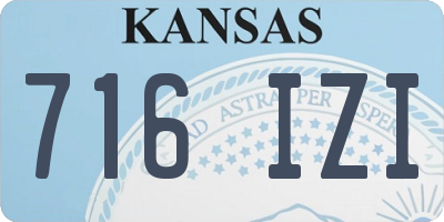 KS license plate 716IZI