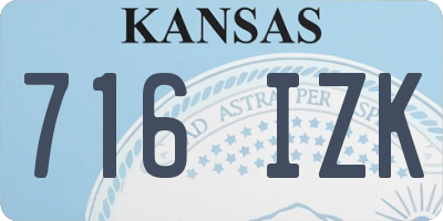 KS license plate 716IZK