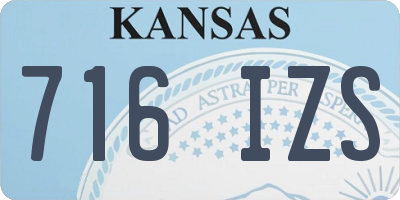 KS license plate 716IZS
