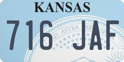 KS license plate 716JAF
