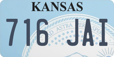 KS license plate 716JAI