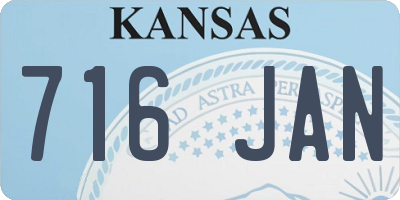 KS license plate 716JAN