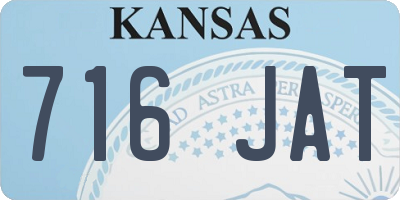 KS license plate 716JAT