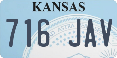 KS license plate 716JAV