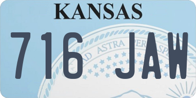 KS license plate 716JAW