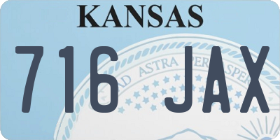 KS license plate 716JAX