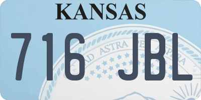 KS license plate 716JBL