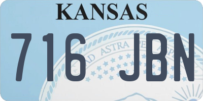 KS license plate 716JBN