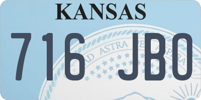 KS license plate 716JBO