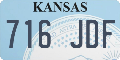 KS license plate 716JDF