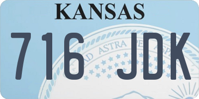 KS license plate 716JDK