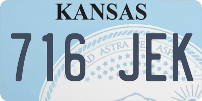 KS license plate 716JEK
