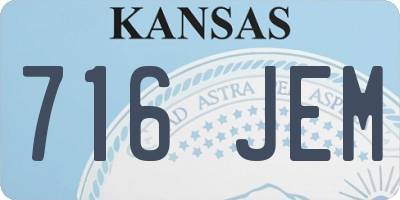 KS license plate 716JEM