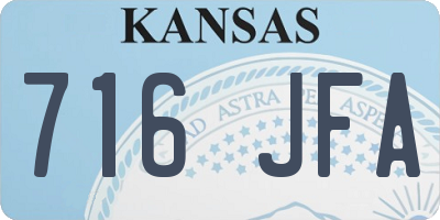 KS license plate 716JFA