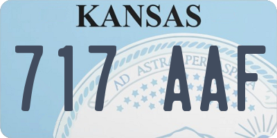 KS license plate 717AAF